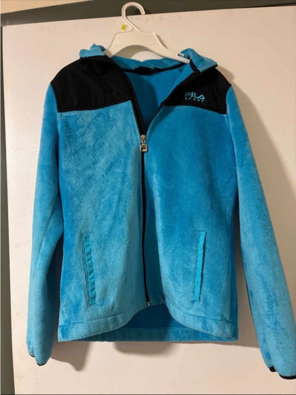 Fila Kids Blue and Black Fleece Hoodie Jacket